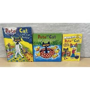 Pete the Cat Lot of 3 Books Cool Cat Boogie Five Ducks Surprise Teacher